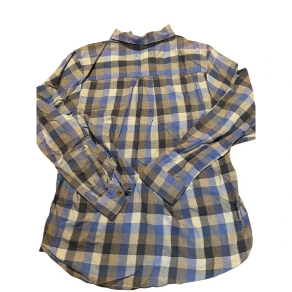 The North Face Mens Plaid Button Down Shirt Blue Grey‎ Check Long Sleeve Large
